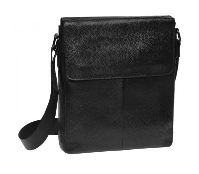 Чоловіча шкіряна сумка на плече Borsa Leather K18168-black
