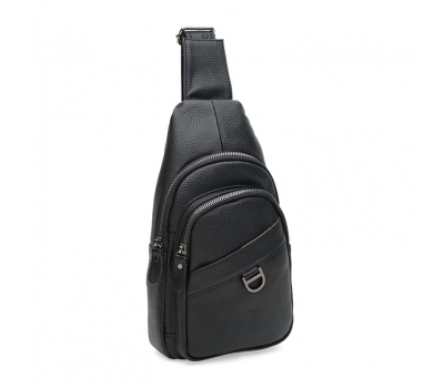Чоловіча слінг шкіряна сумка k14039bl-black