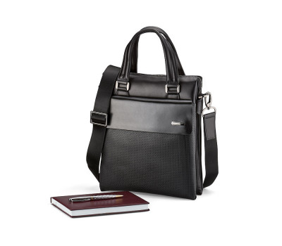 Вертикальна чоловіча сумка з натуральної шкіри LeGRAND collection 319-2 Black чорна