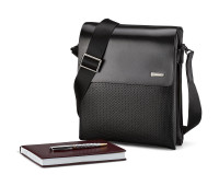 Чоловіча сумка з натуральної шкіри LeGRAND collection 319-4 Black чорна