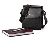 Чоловіча сумка з натуральної шкіри LeGRAND collection 319-6 Black чорна