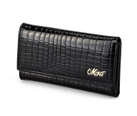 Жіночий гаманець - ключниця з натуральної шкіри Moro & Jenny 59048 A Black чорна